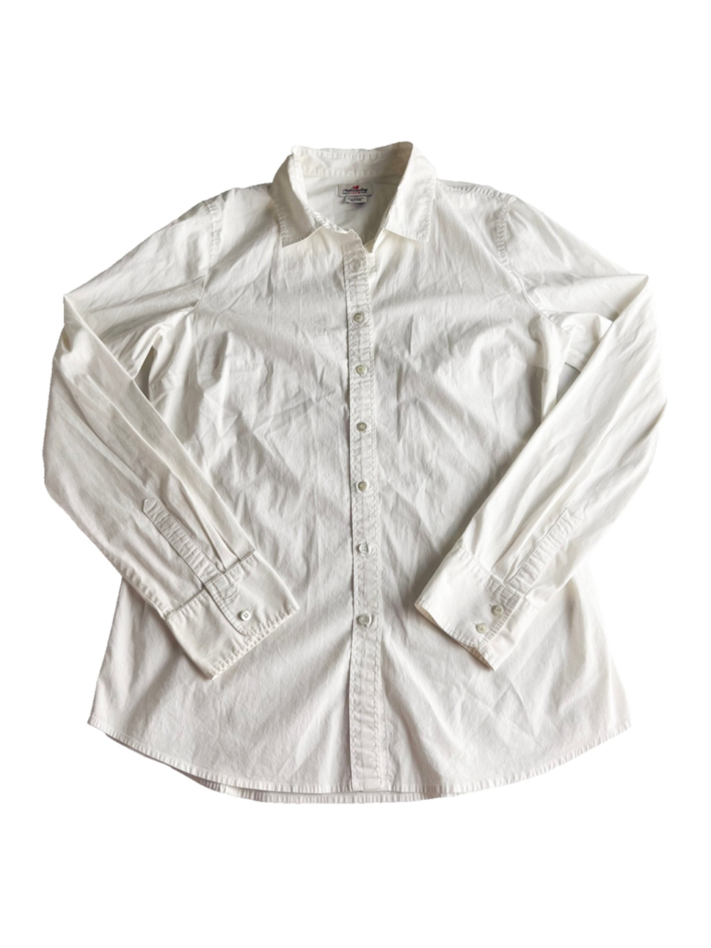 J.Crew Haberdashery Refined Stretch Button Up Women Sz TL White Business Career